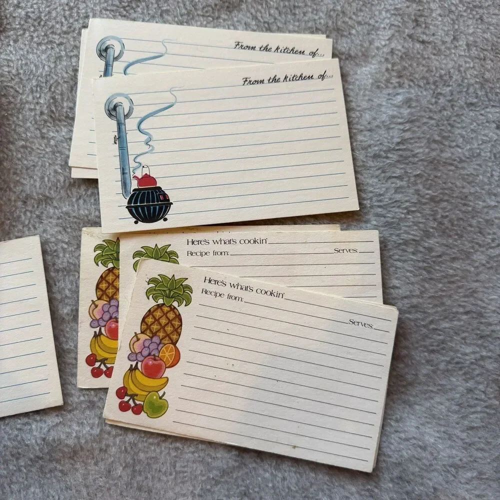 Vintage Blank Recipe Cards Lot of 63 Assorted, Current Heres Whats Cookin